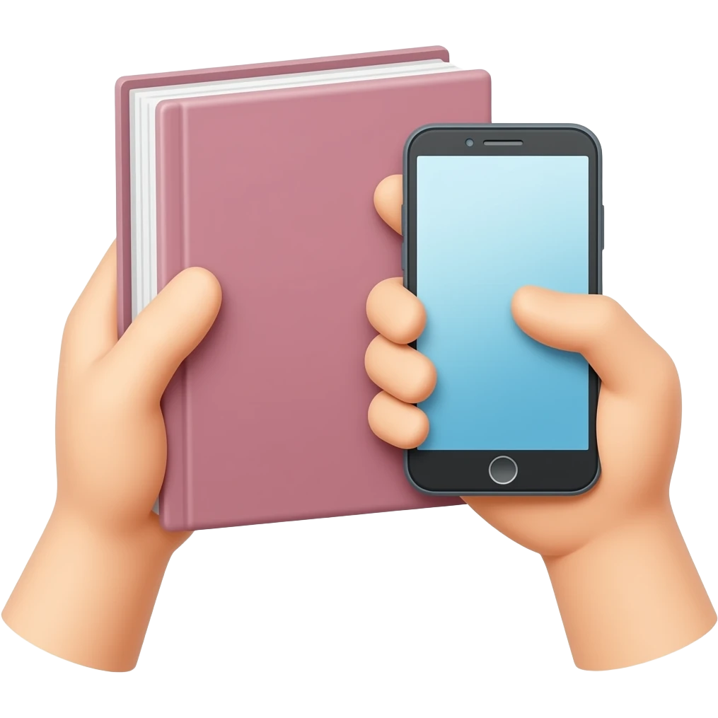 Is kitab ka photo bnao jisse ek aad Se to pakdi Hui honi chahie aur dusre hath se kuchh lekar aao Aisa lagana chahie emoji