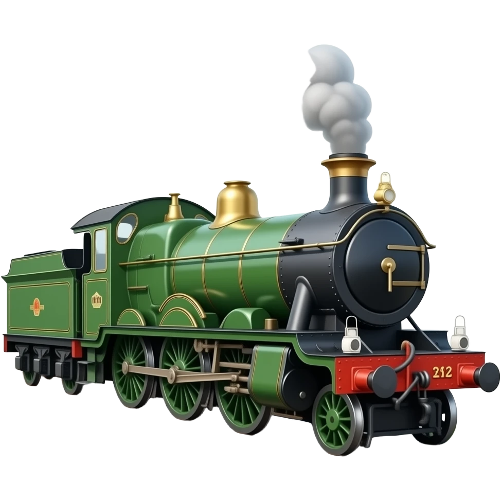 Green british steam train emoji