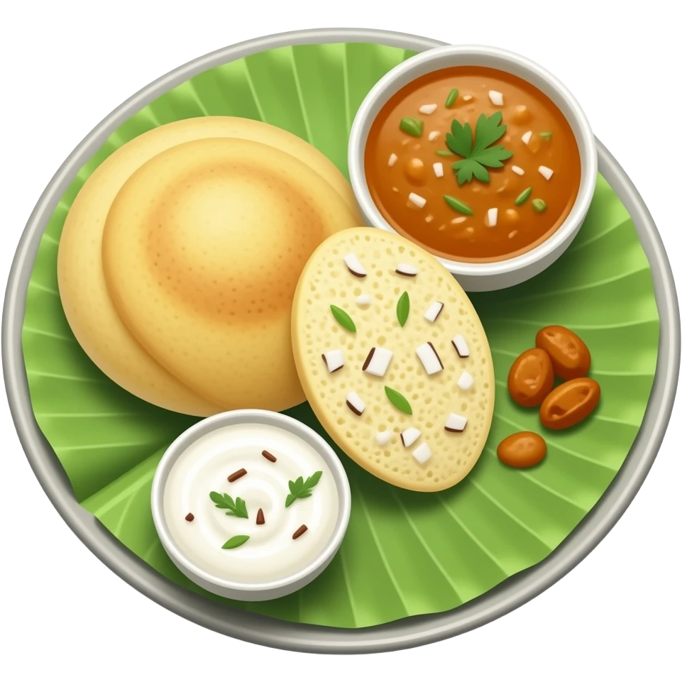 Idli and sambhar with coconut chatney emoji