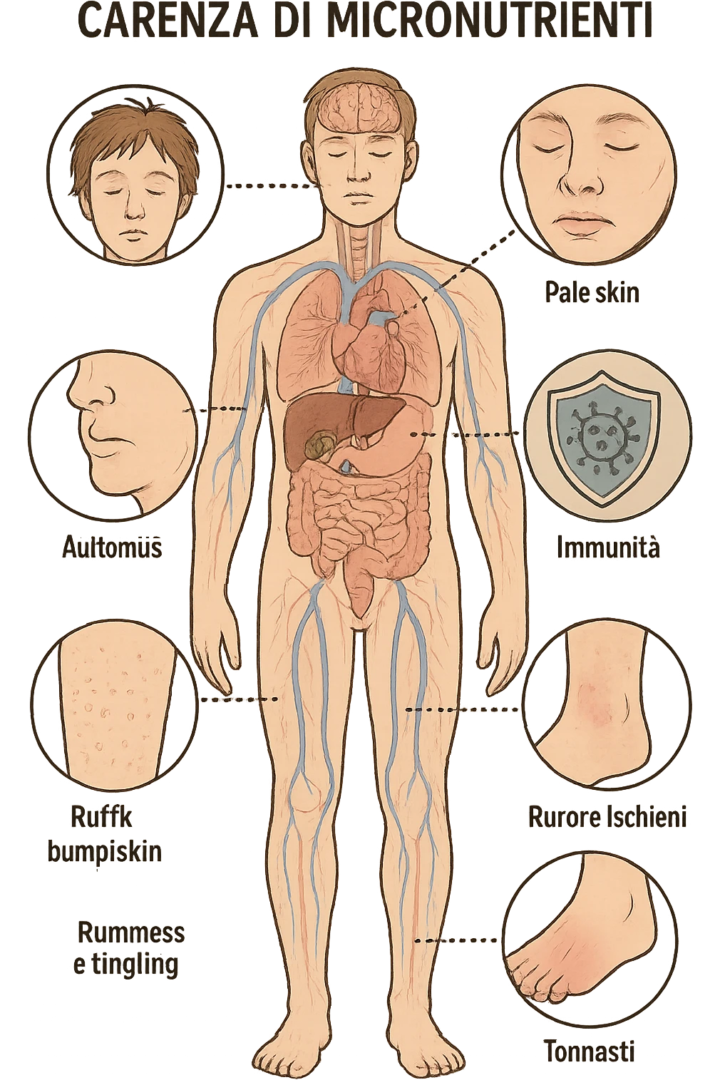 corpo umano in carenza di micronutrienti in italiano emoji