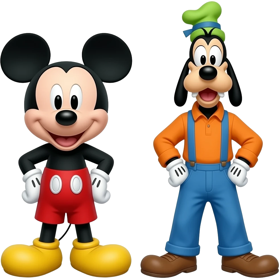 Mickey Mouse Full-Body and Goofy Disney Full-body emoji