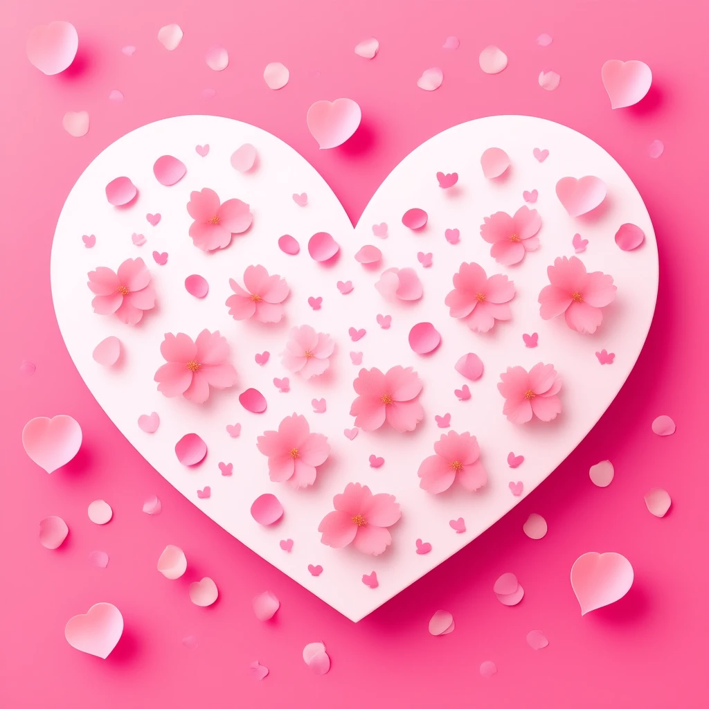 heart with sakura petal confetti emoji