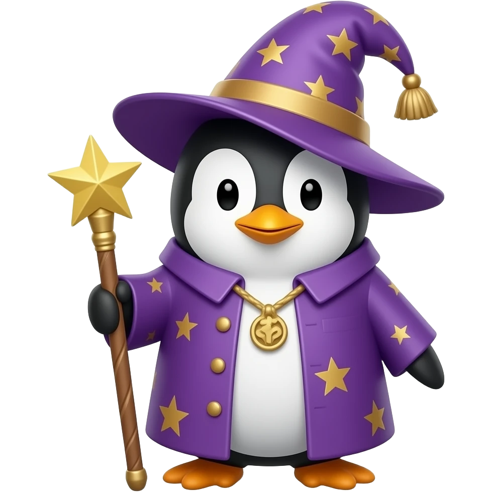 Penguin Wizard emoji