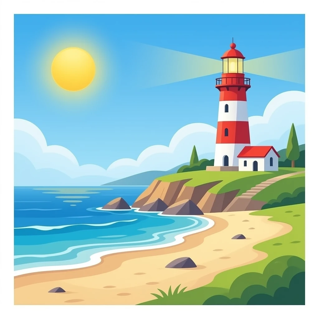 Lighthouse beach emoji