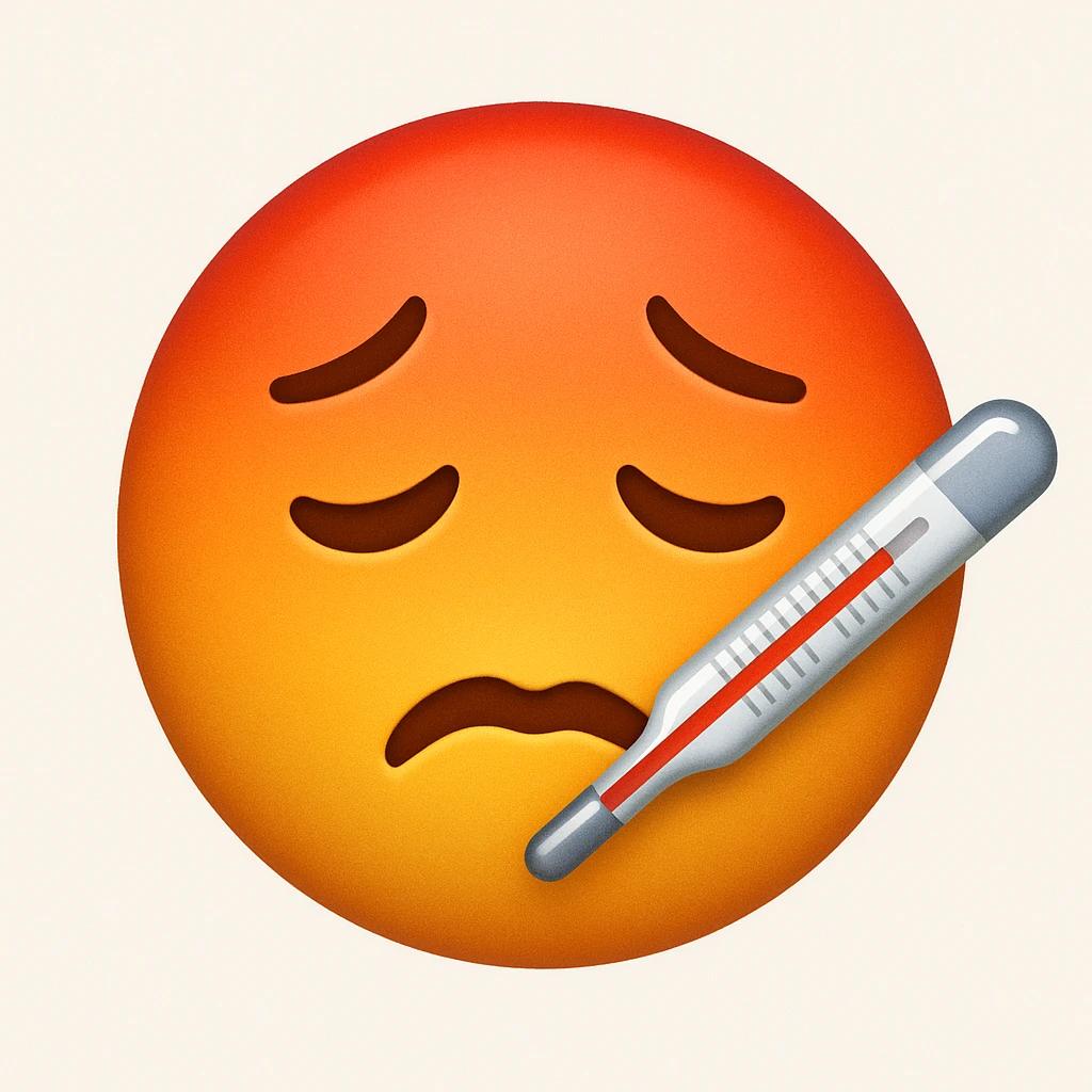 emoji with medical thermometer emoji