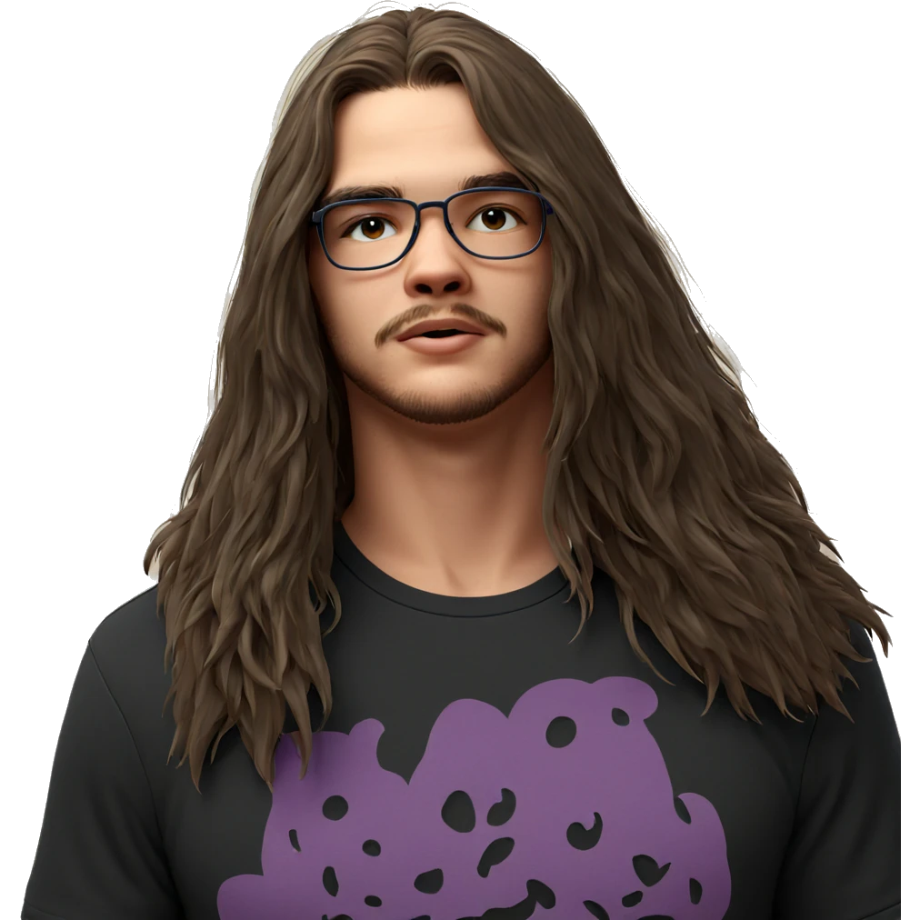 casual male portrait with glasses emoji
