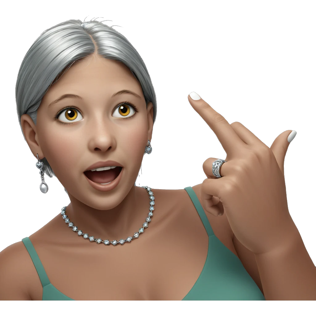 grey haired girl with jewelry emoji