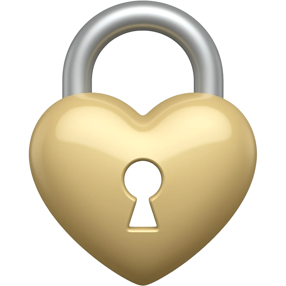 beige heart lock emoji