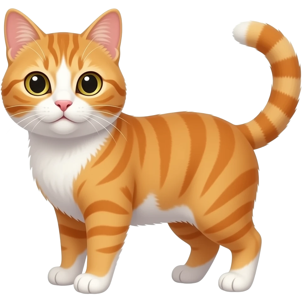 Orange and white American shorthair emoji