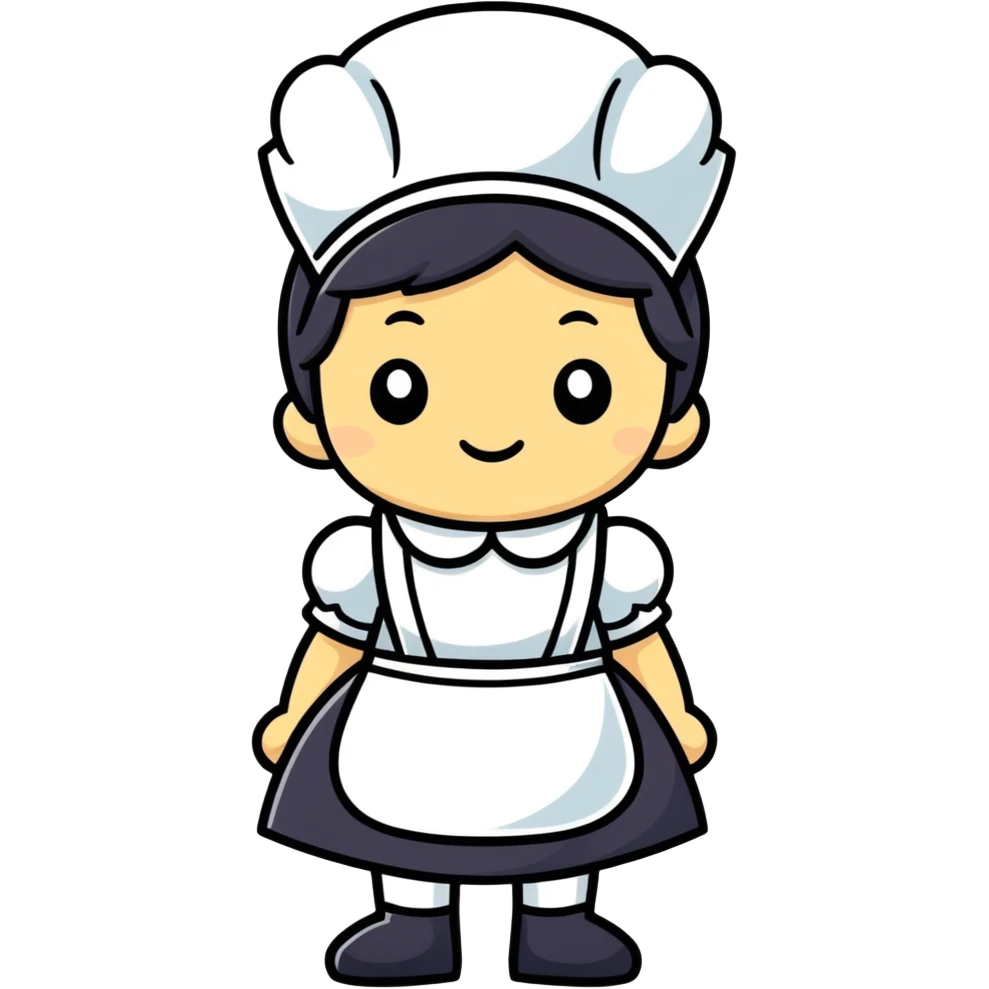Dark face man with a maid costumes  emoji