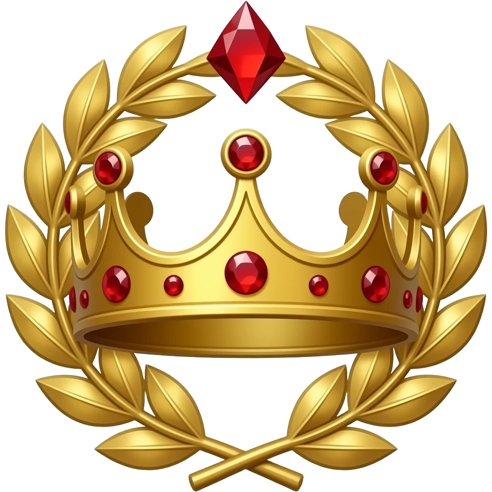 Corona de laurel imperial de oro y diamantes rojos del dios Emperador de Warhammer 40k emoji