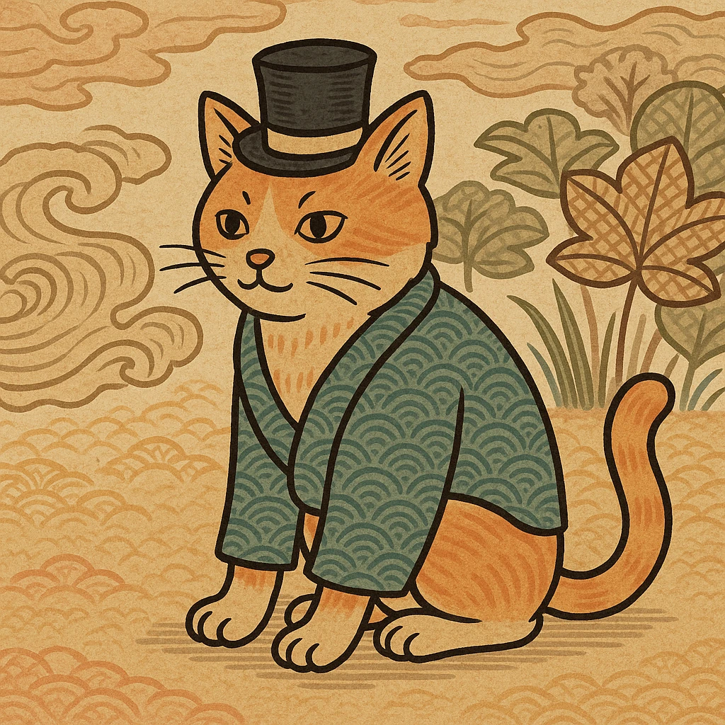 cat wearing a tophat emoji