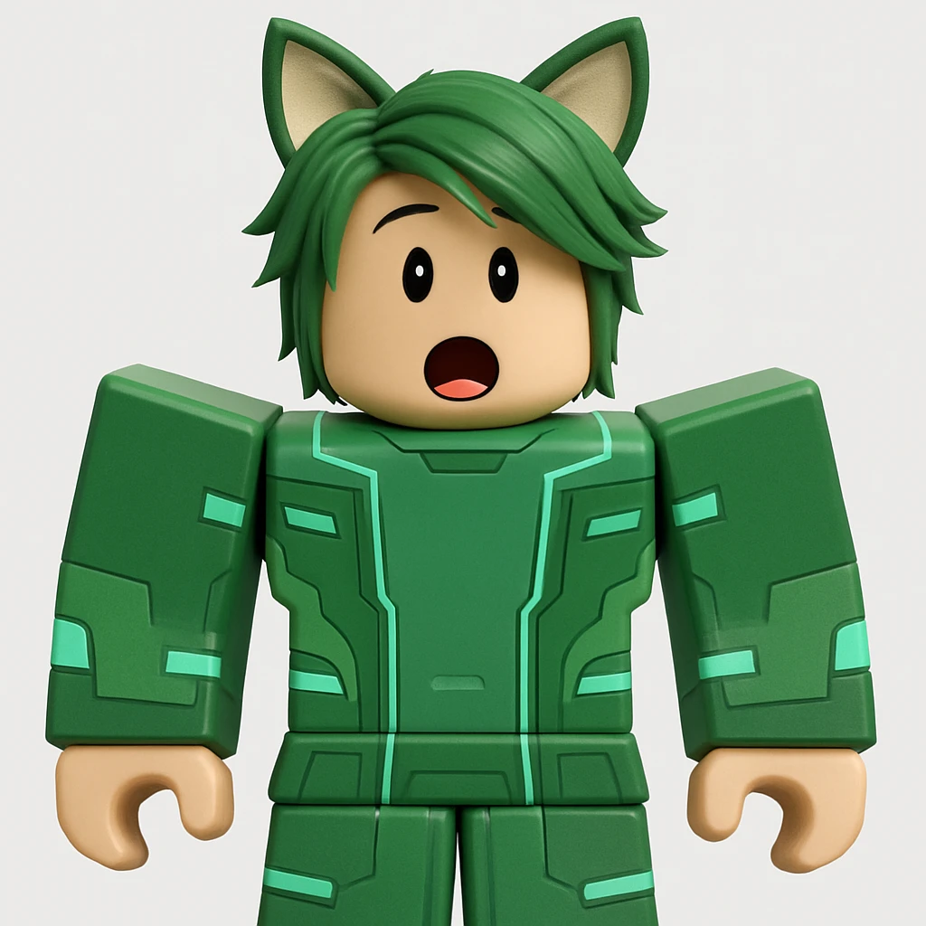 Edit the character in the original Roblox style with a surprised expression, keeping the original Roblox style and background. emoji