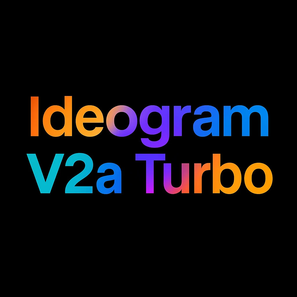make a colorful text of "Ideogram V2a Turbo", black background emoji