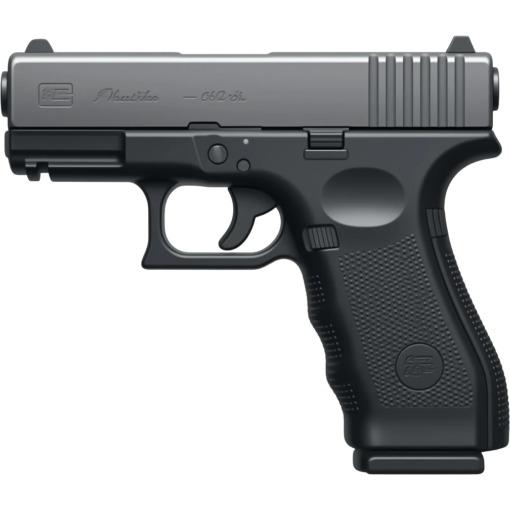 Gun (pistol [glock]) emoji barrel facing right side emoji