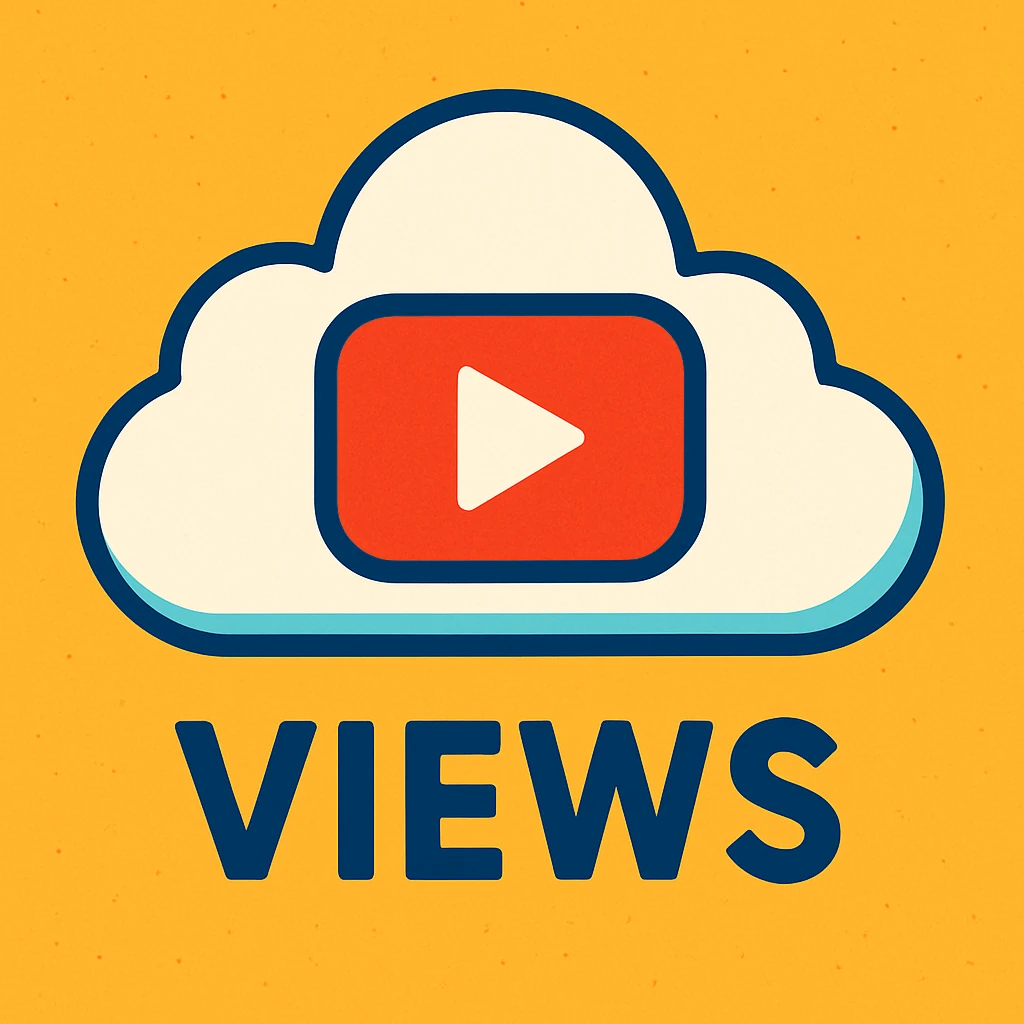 A cloud with a YouTube play button symbol inside it, representing views on YouTube emoji