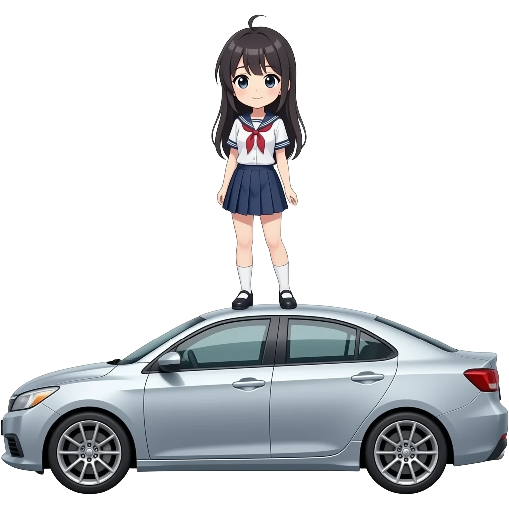 Anime girl on the car emoji