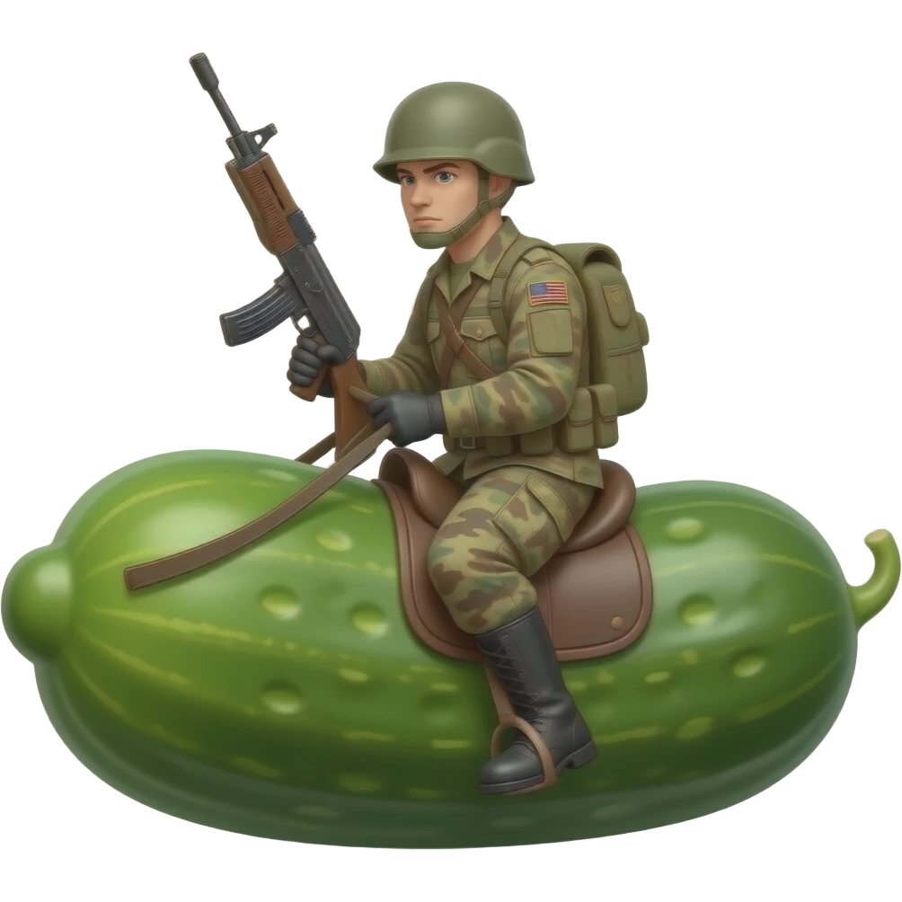 soldier riding a pickle into battle more emoji like iphone emoji
