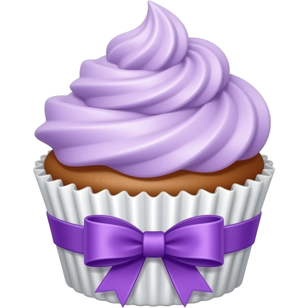 Purple Ribboned Purple cupcake emoji