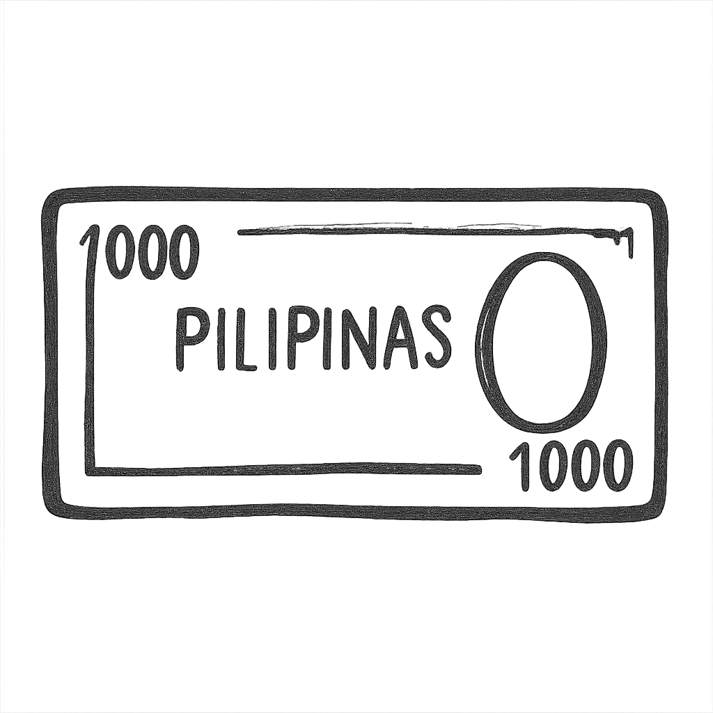 Philippines 1,000 peso bill emoji