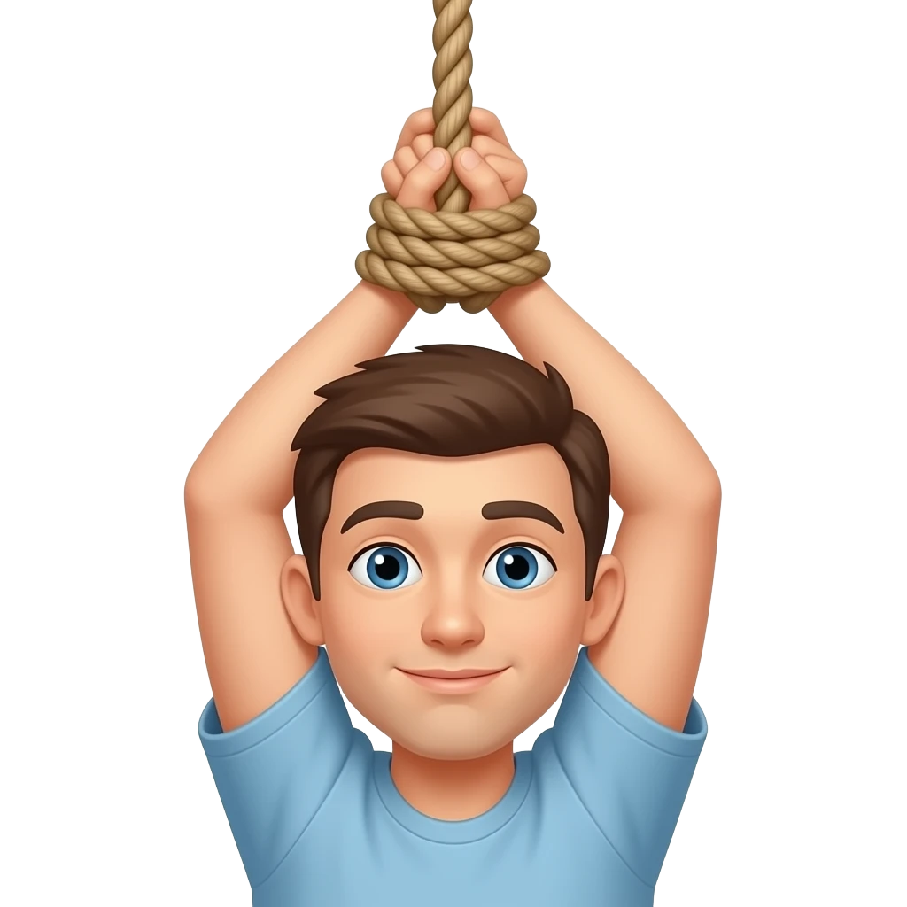 A person hanging themself with a noose emoji