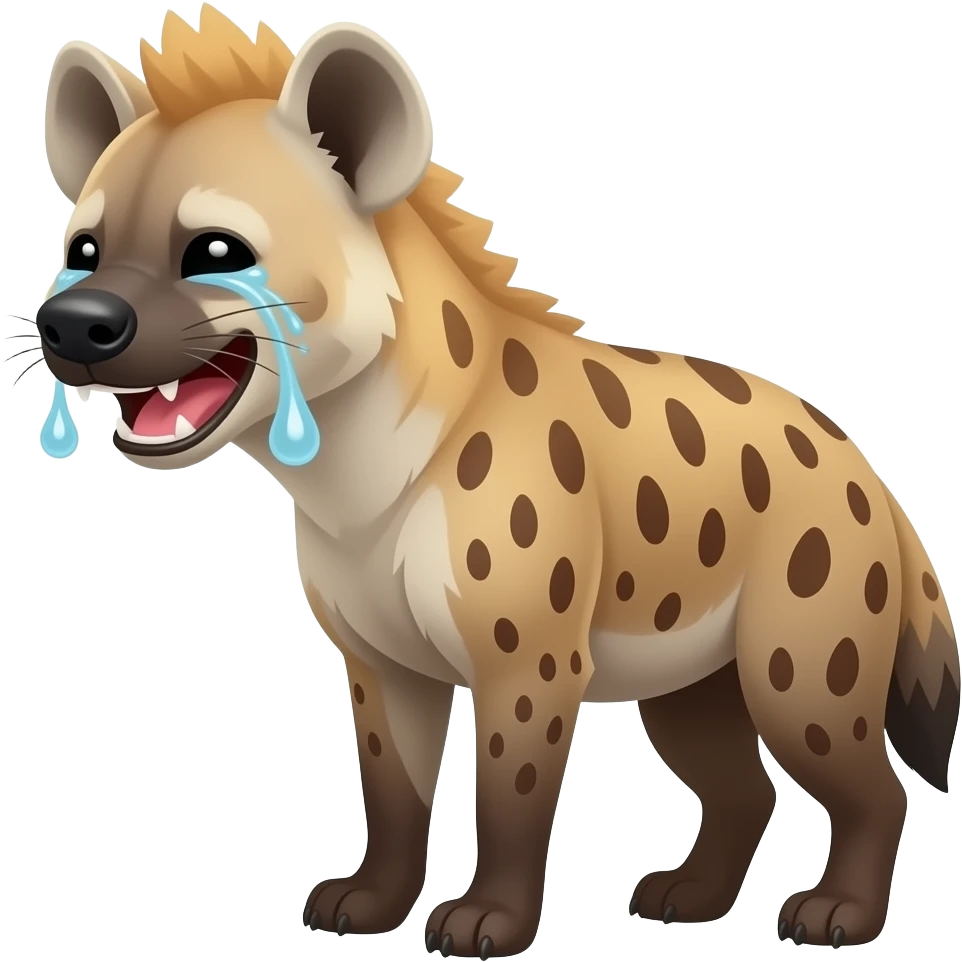 Hyena laughing tears emoji