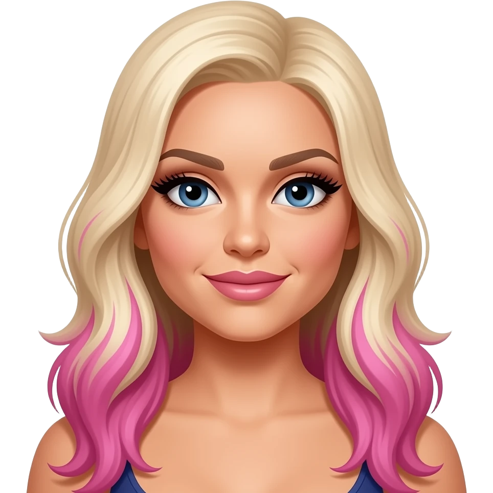 alexa bliss real and blond hair and hair pink emoji