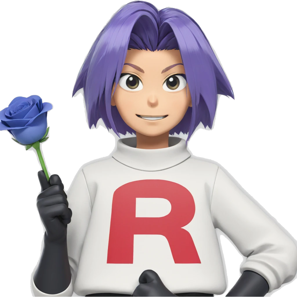 james from team rocket with flower emoji