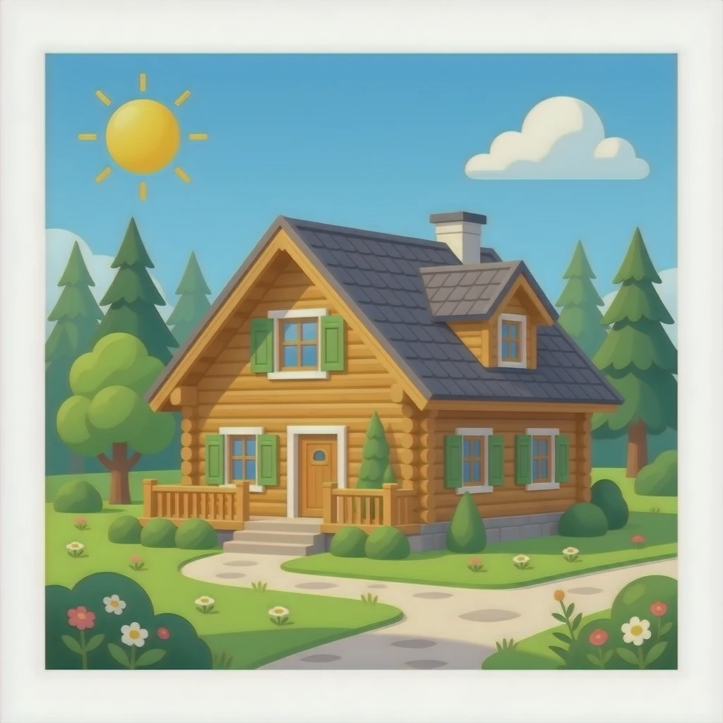 luxury wood cottage emoji