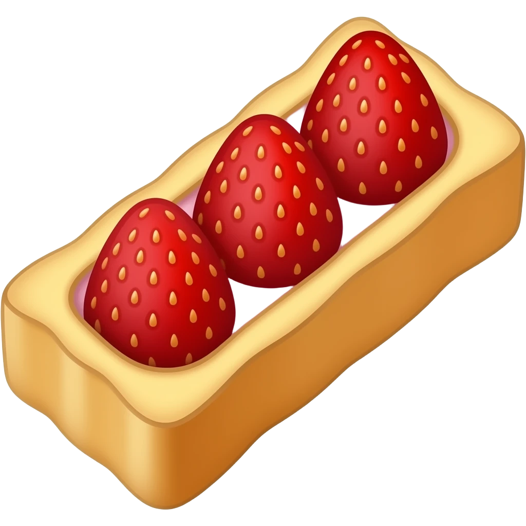 Rectangular strawberry puff  pastry with strawberry compote emoji