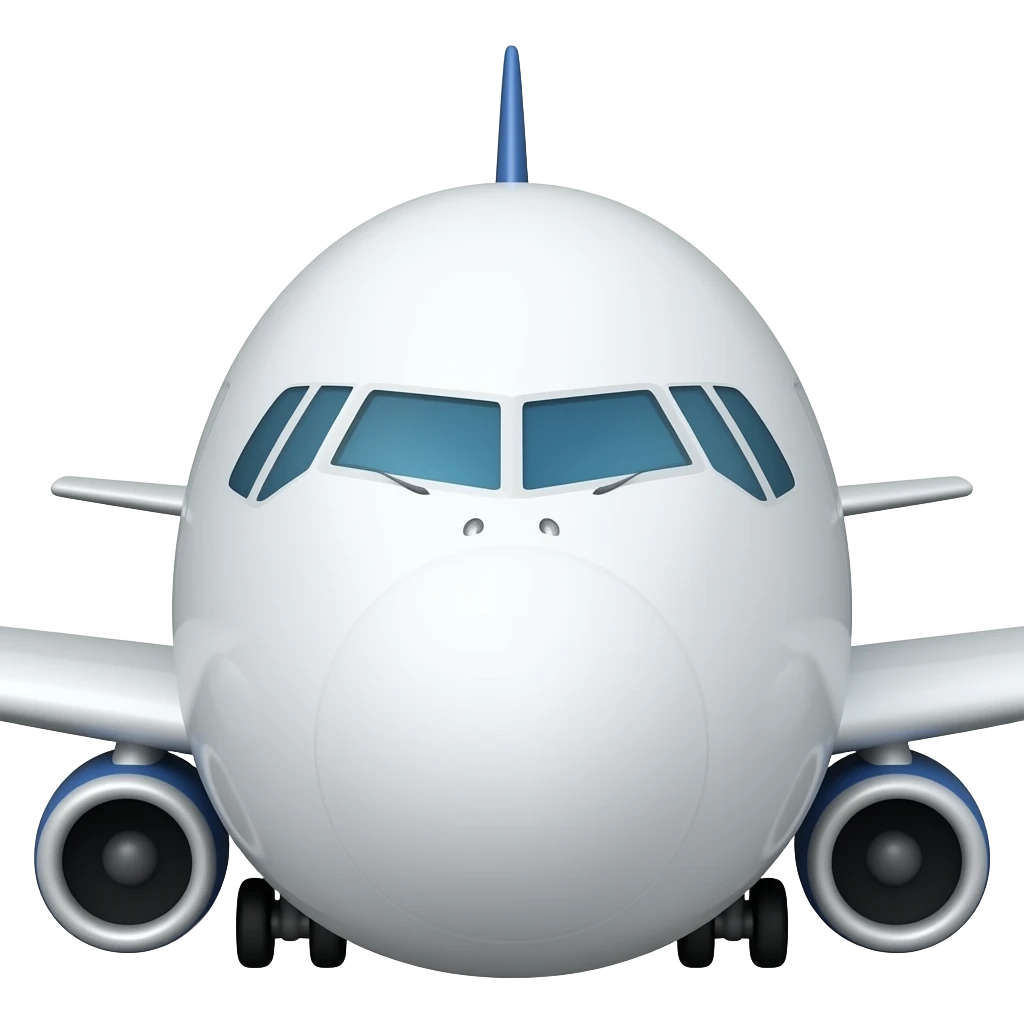 Make A A380 plane emote in front side view emoji