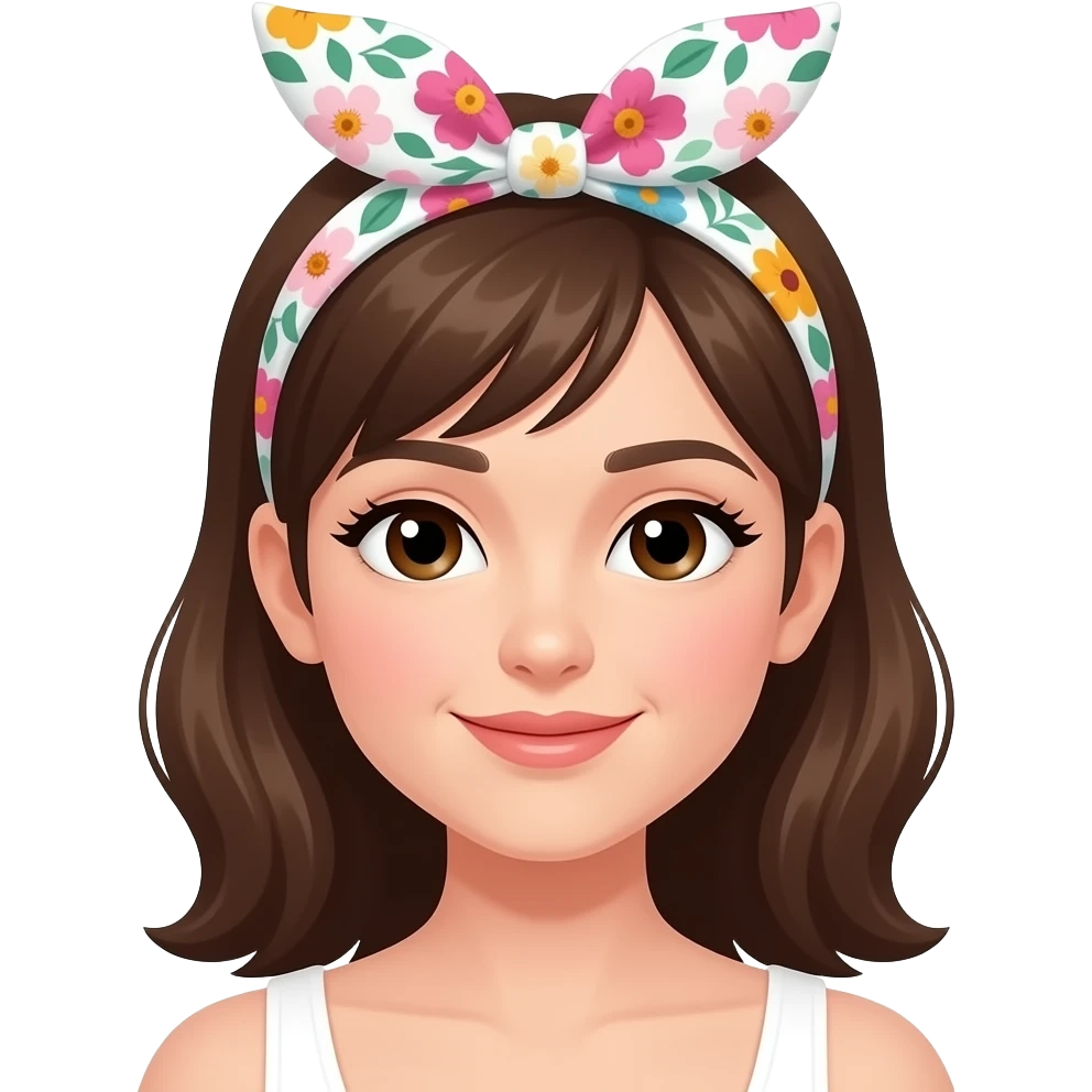 woman with big Floral pattern Headband emoji