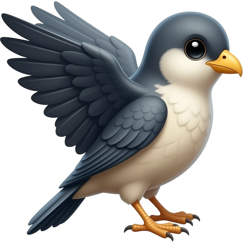 The black wing on the left side of the bird emoji