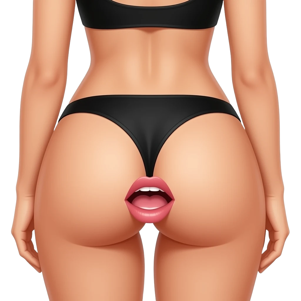 Tongue fucking woman’s ass emoji