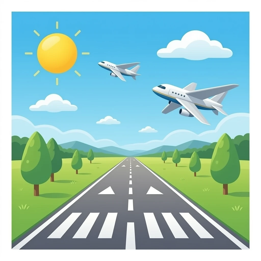 Airplanes on a runway emoji