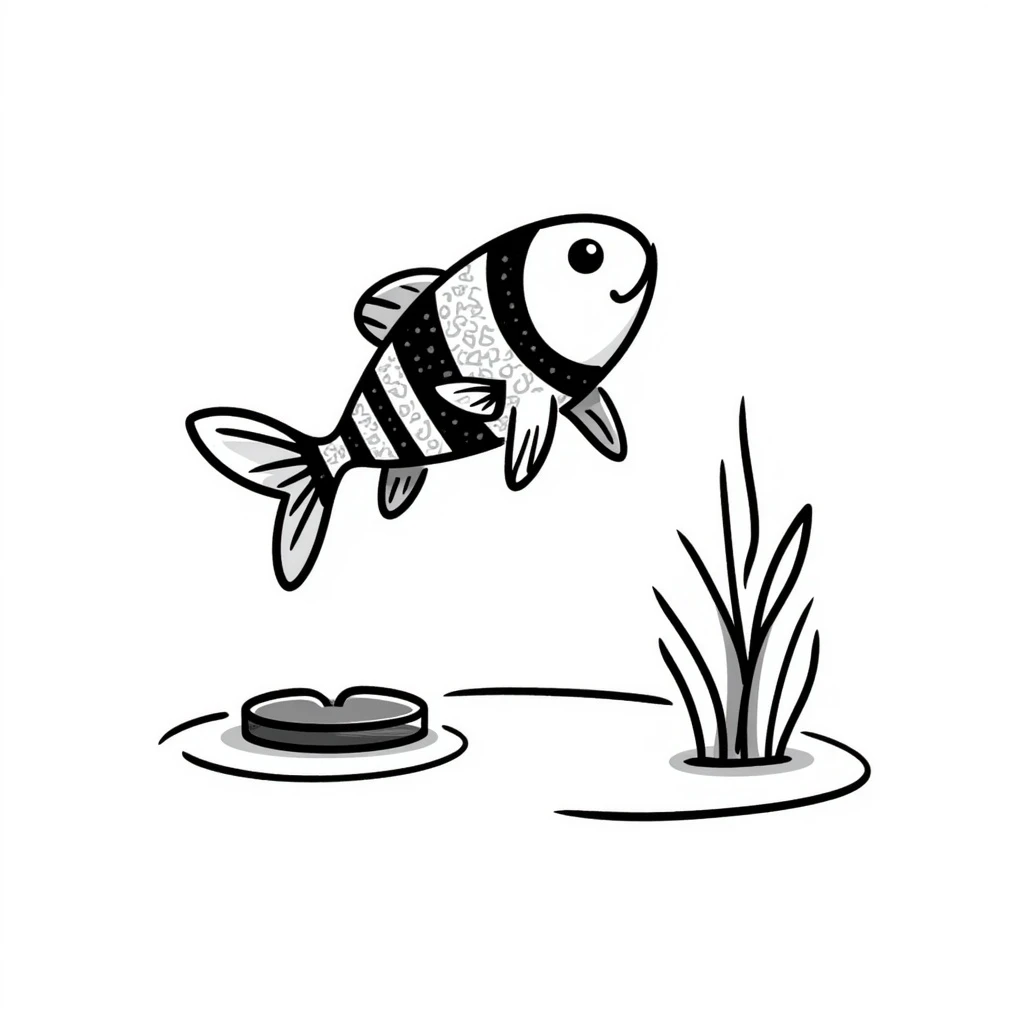 a fish jumping out of a pond emoji