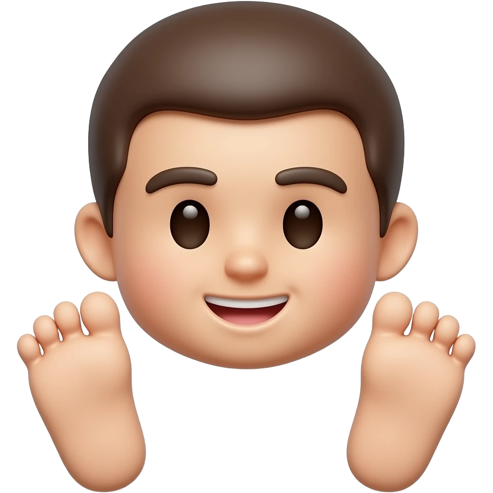 10 year old child male feet fetish 3d emoji with child male face emoji