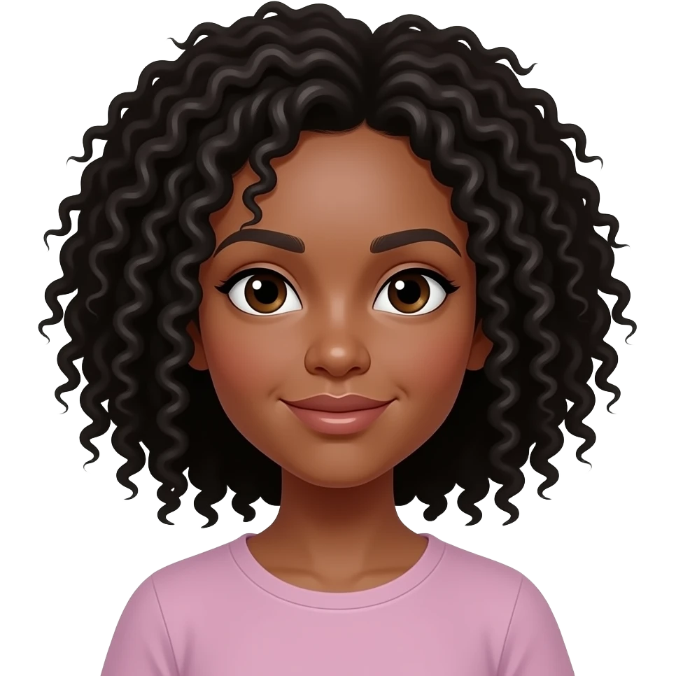Whie girl curly  black hair emoji
