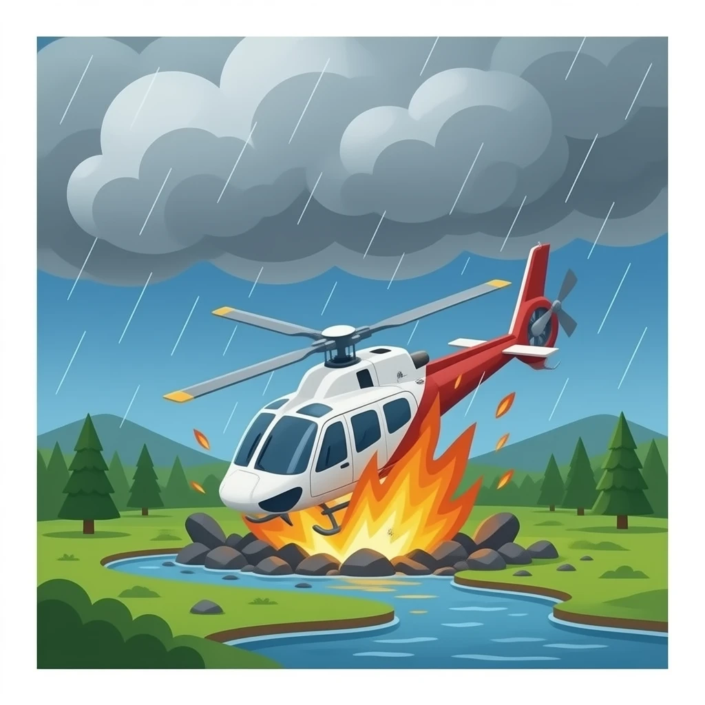 A helicopter crashing into the state of Ohio emoji