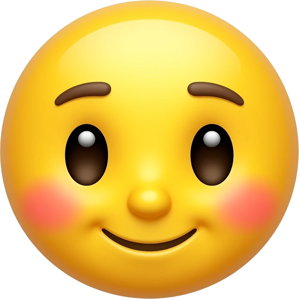 Can u make a yellow emoji face and do rosy cheeks cause it admires someone and then do eyebrows up but make it an animation emoji
