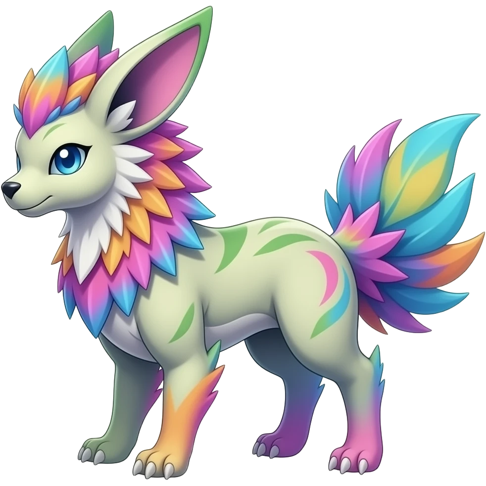 Colorful Exotic Meloetta-Yveltal-Virizion-Venom-Stitch-Fakémon-creature-hybrid emoji