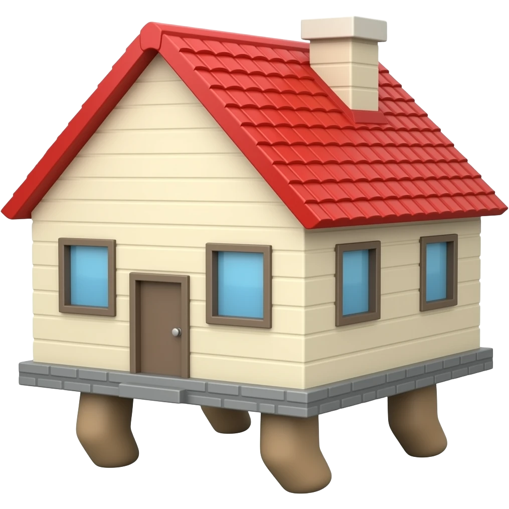 A house with legs without arms emoji