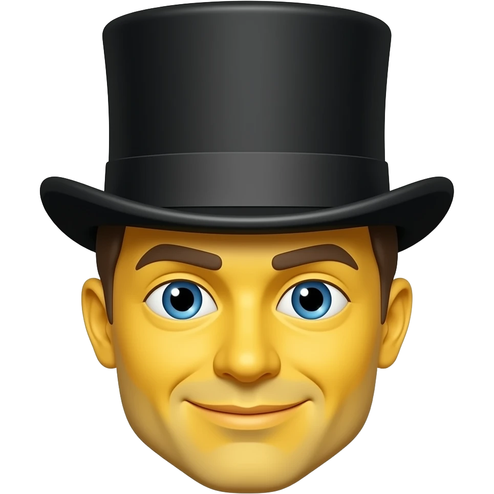 yellow emoji with a top hat emoji