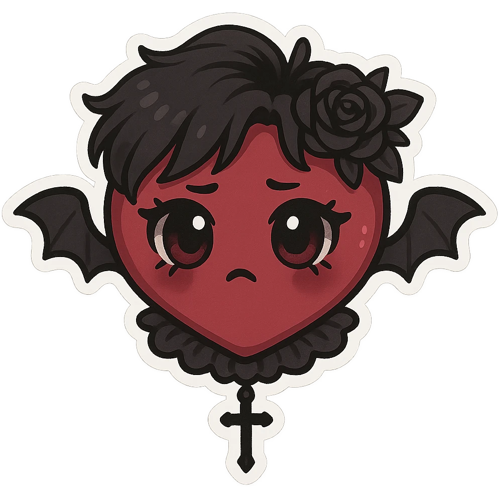 Goth red object emoji