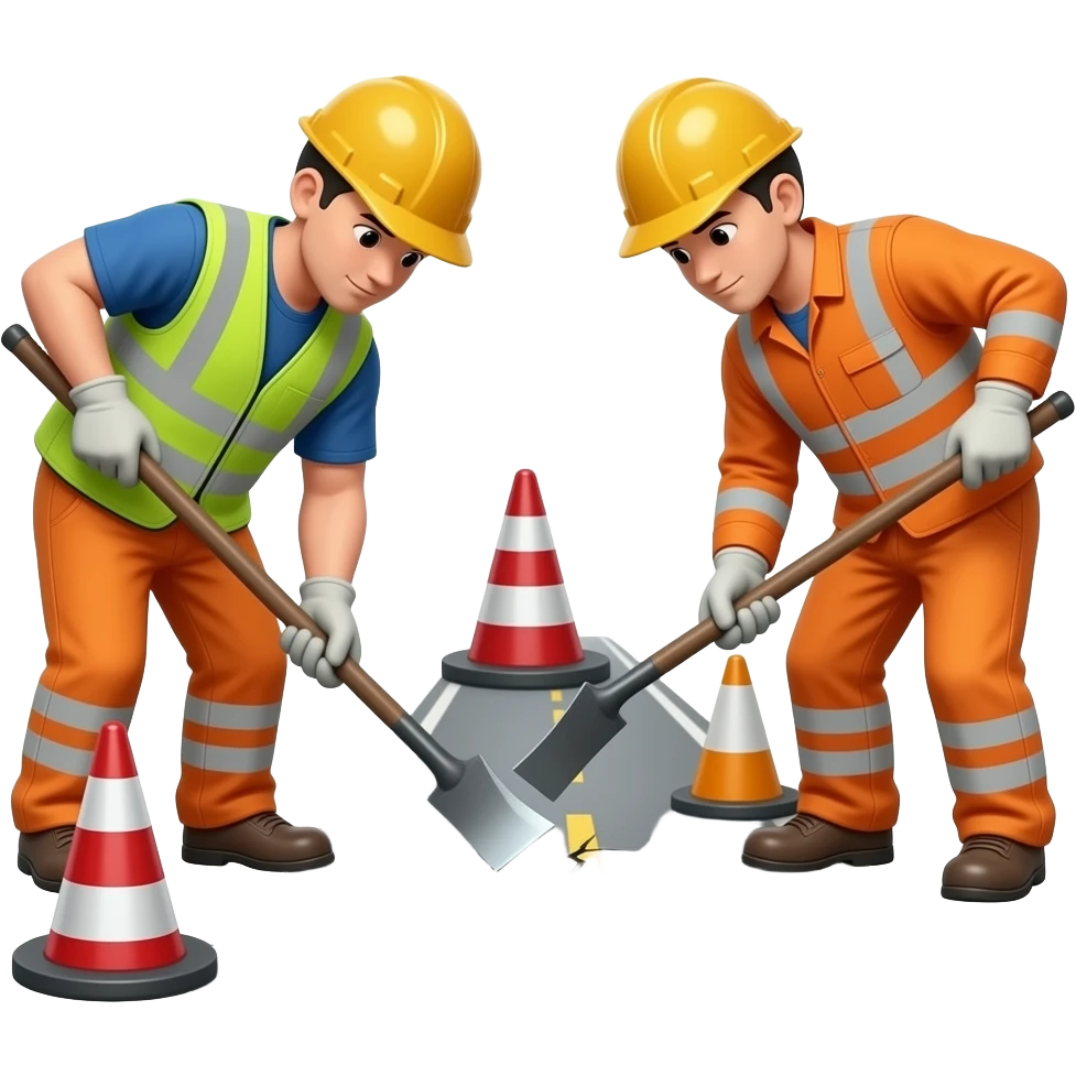 Repairing  Roads after war emoji