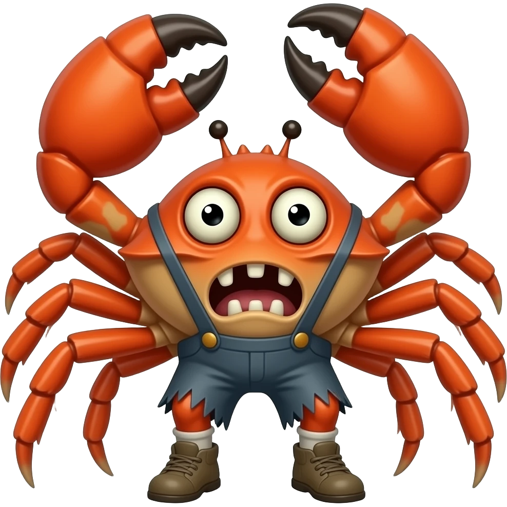 Crab as a zombie emoji