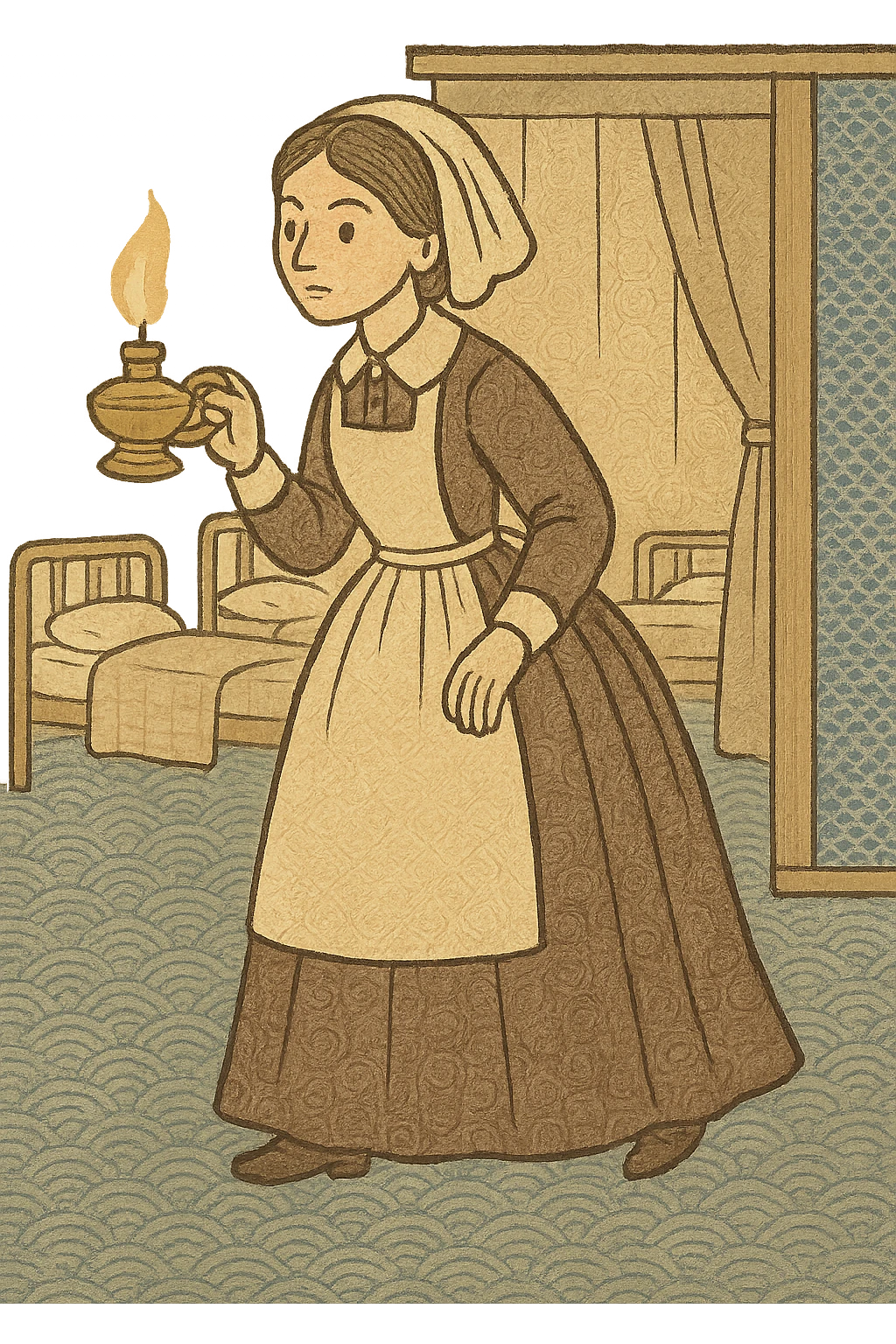 a victorian nurse in a hospital florence nightingale emoji
