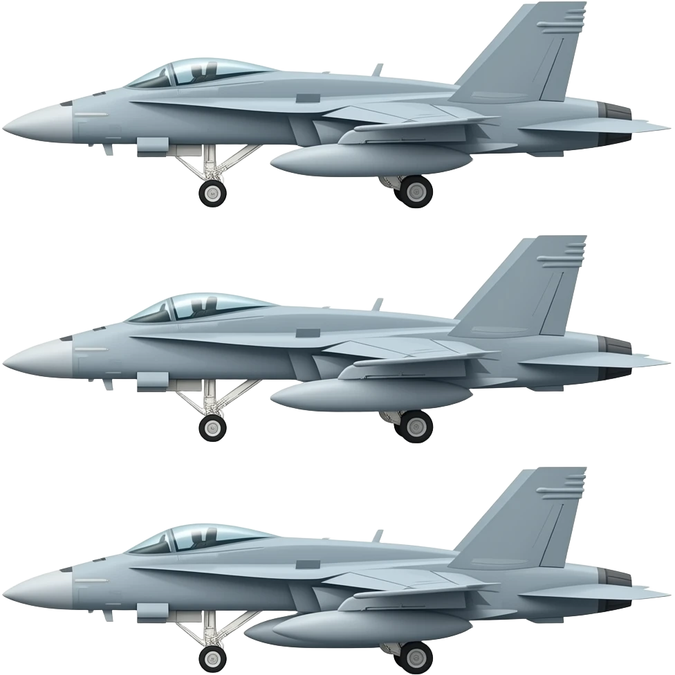 3 F/A 18's with the bottom one on its side emoji