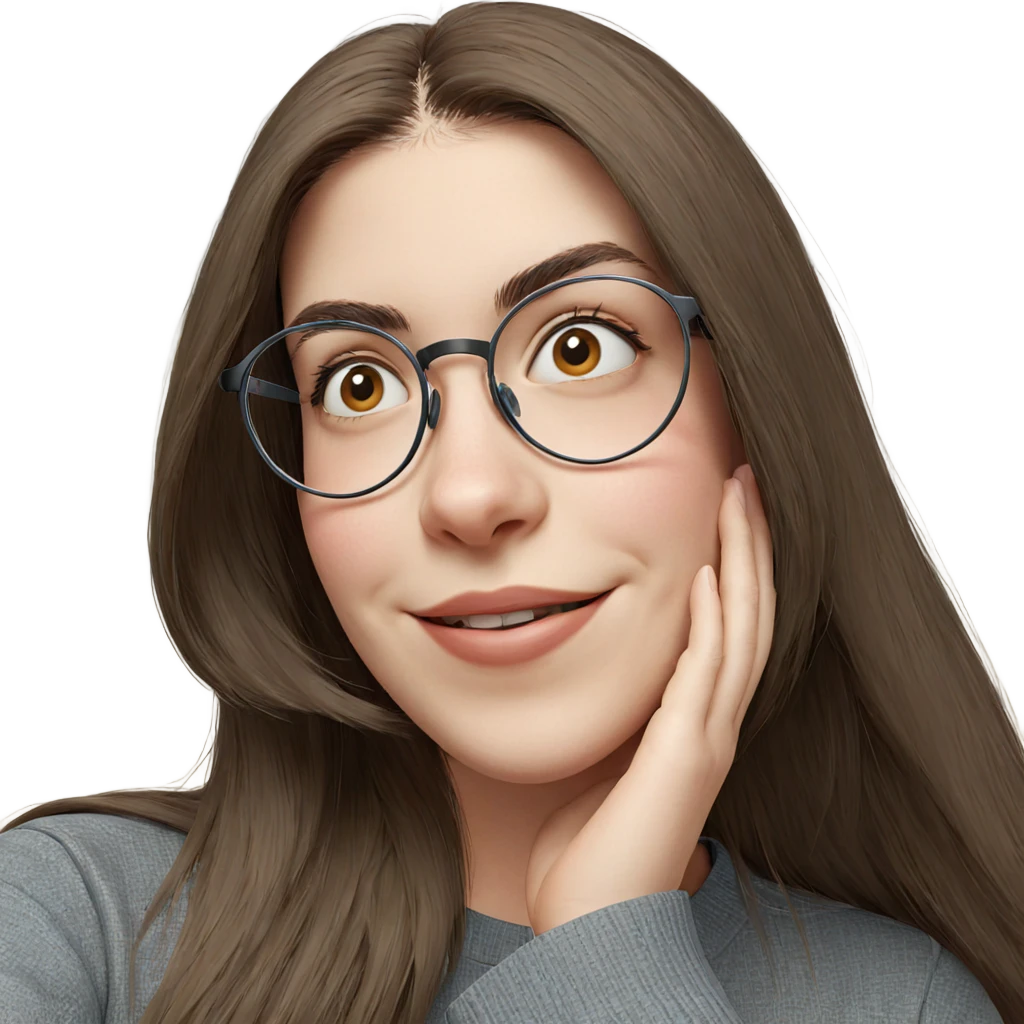 smiling girl in glasses emoji