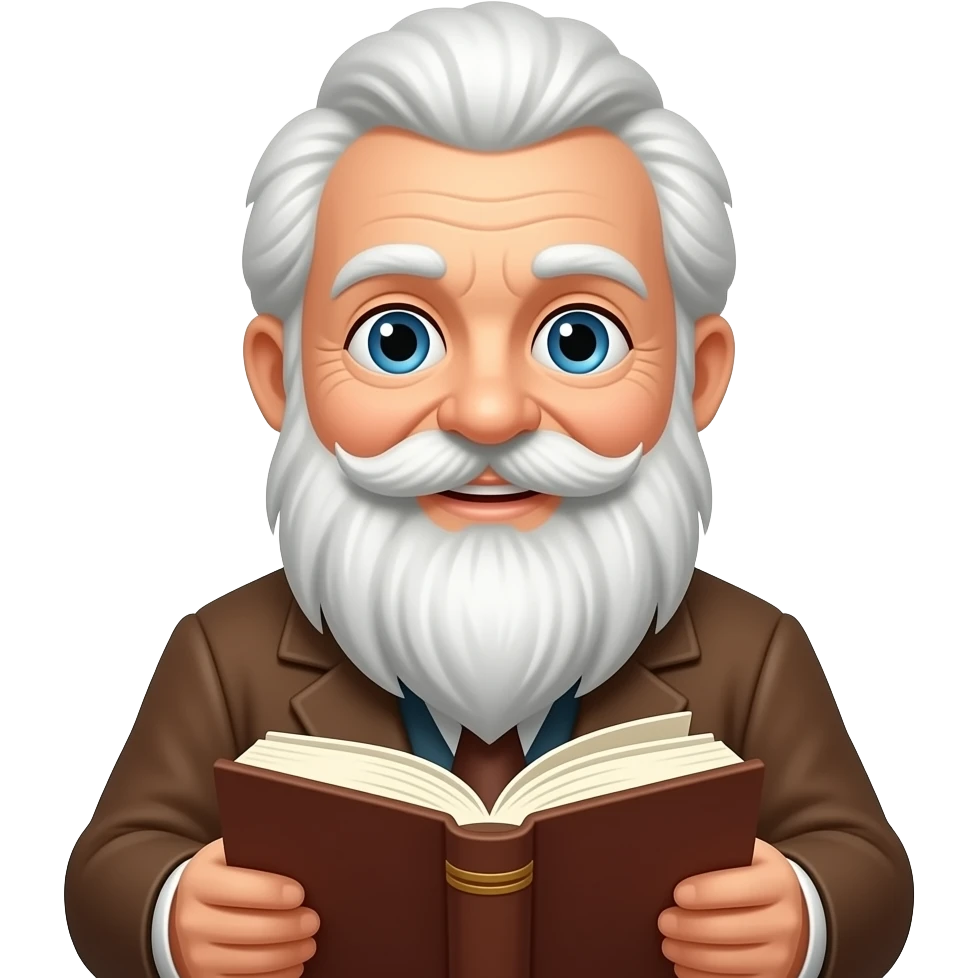 wise old man kind beard with book emoji